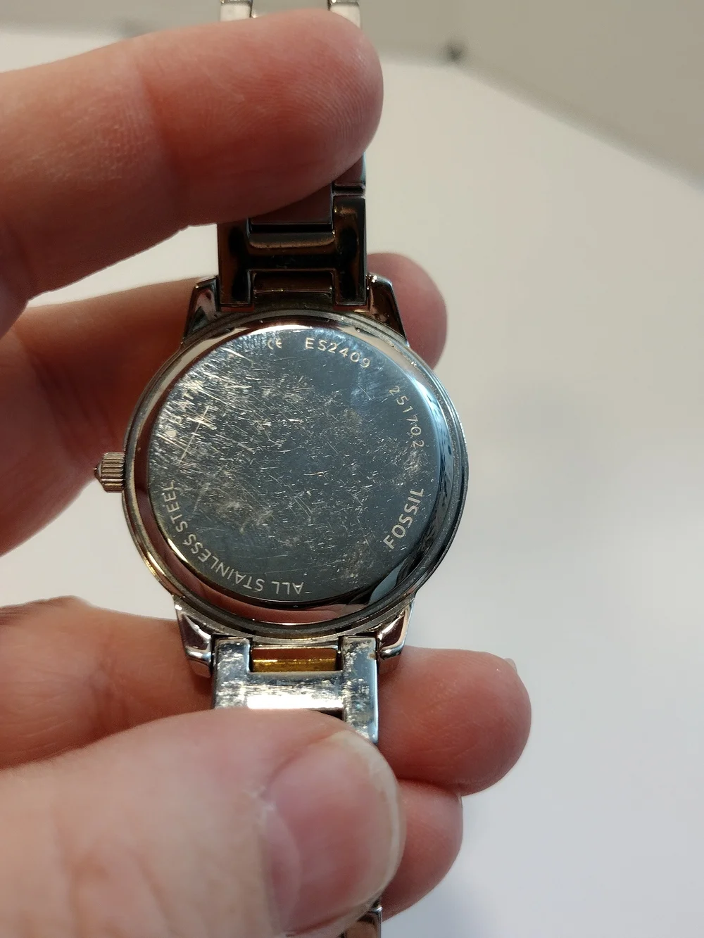 Fossil Women's Two-Tone Crystal Bezel Watch in Gold and Silver